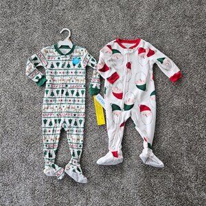 Two 12month One Peice Pajamas by Carters. NWT